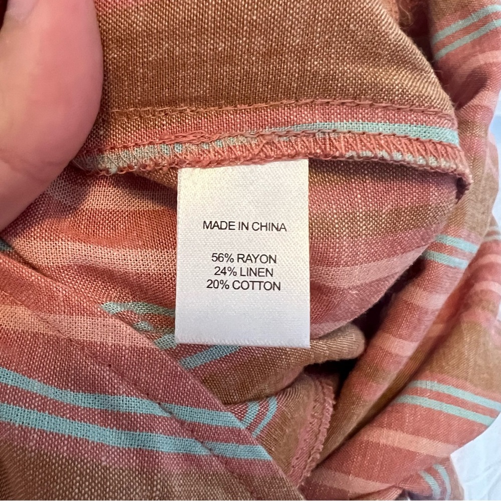 DREW Striped Linen Blend Sleeveless Jumpsuit Size XS - Picture 8 of 9